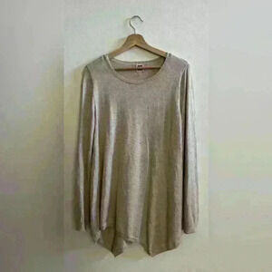 Anne Klein Sweater | Taupe with Gold Threading | Large EUC